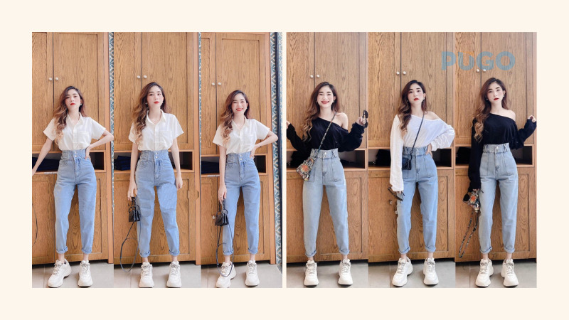 Quần jean nữ dáng baggy